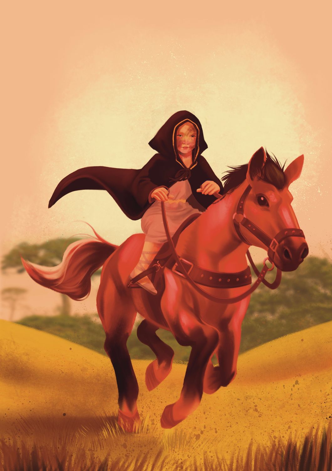 Clàudia a caballo, ilustración original